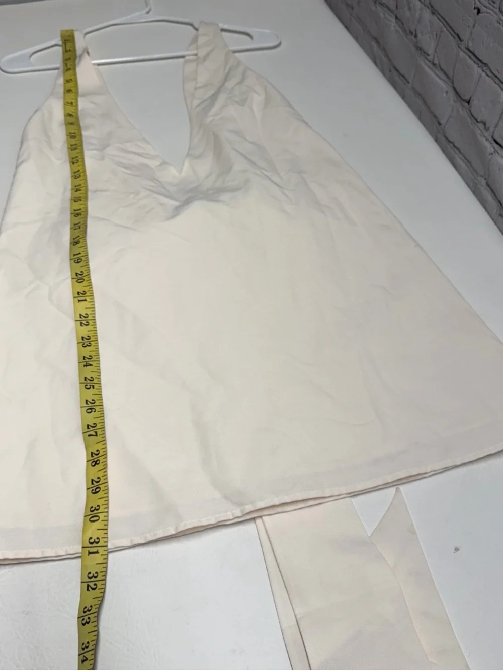 STAUD Cream Bow-Detail Mini Dress size small